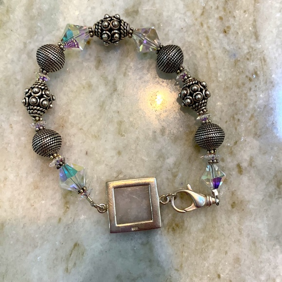 Swarovski and Bali Sterling Silver Bracelet - Picture 4 of 4
